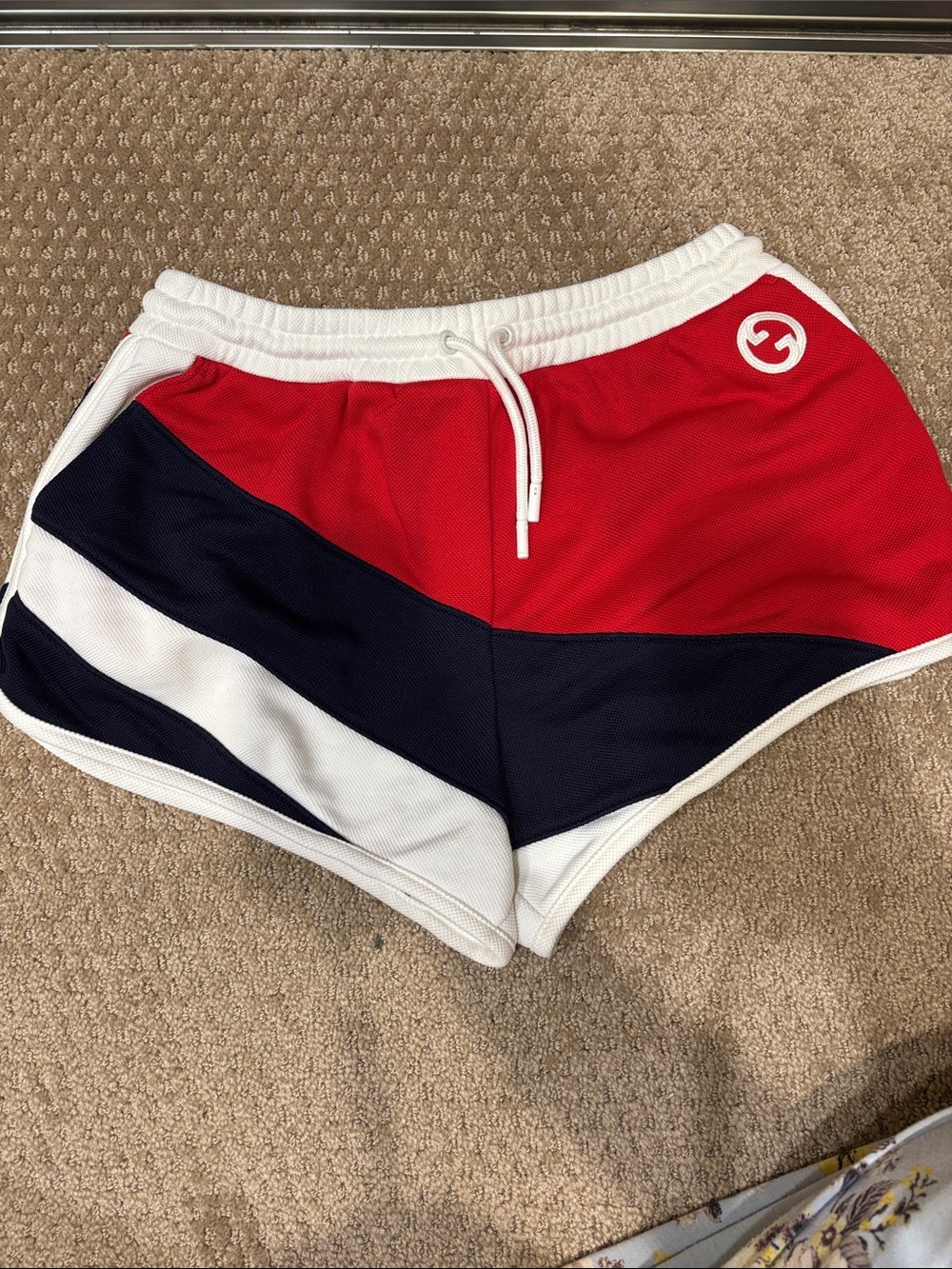 Gucci Red Navy White Athletic Shorts